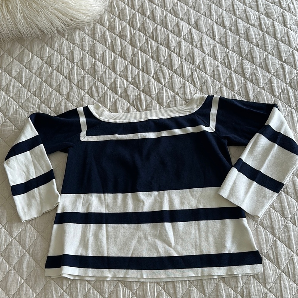 JCREW striped boatneck sweater
